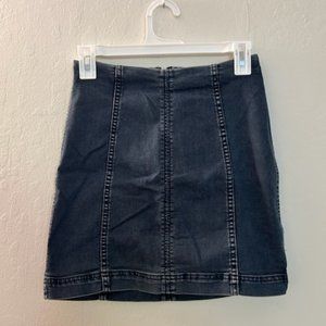 Free People Modern Femme Stretch Denim Mini Skirt in Westminster Blue